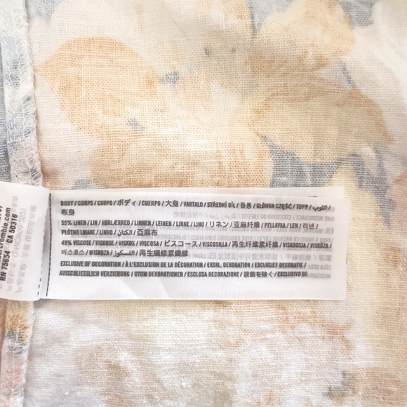 Abercrombie & Fitch Preppy Linen Tiered Floral Cottagecore Maxi Dress -  L Tall - Picture 13 of 16